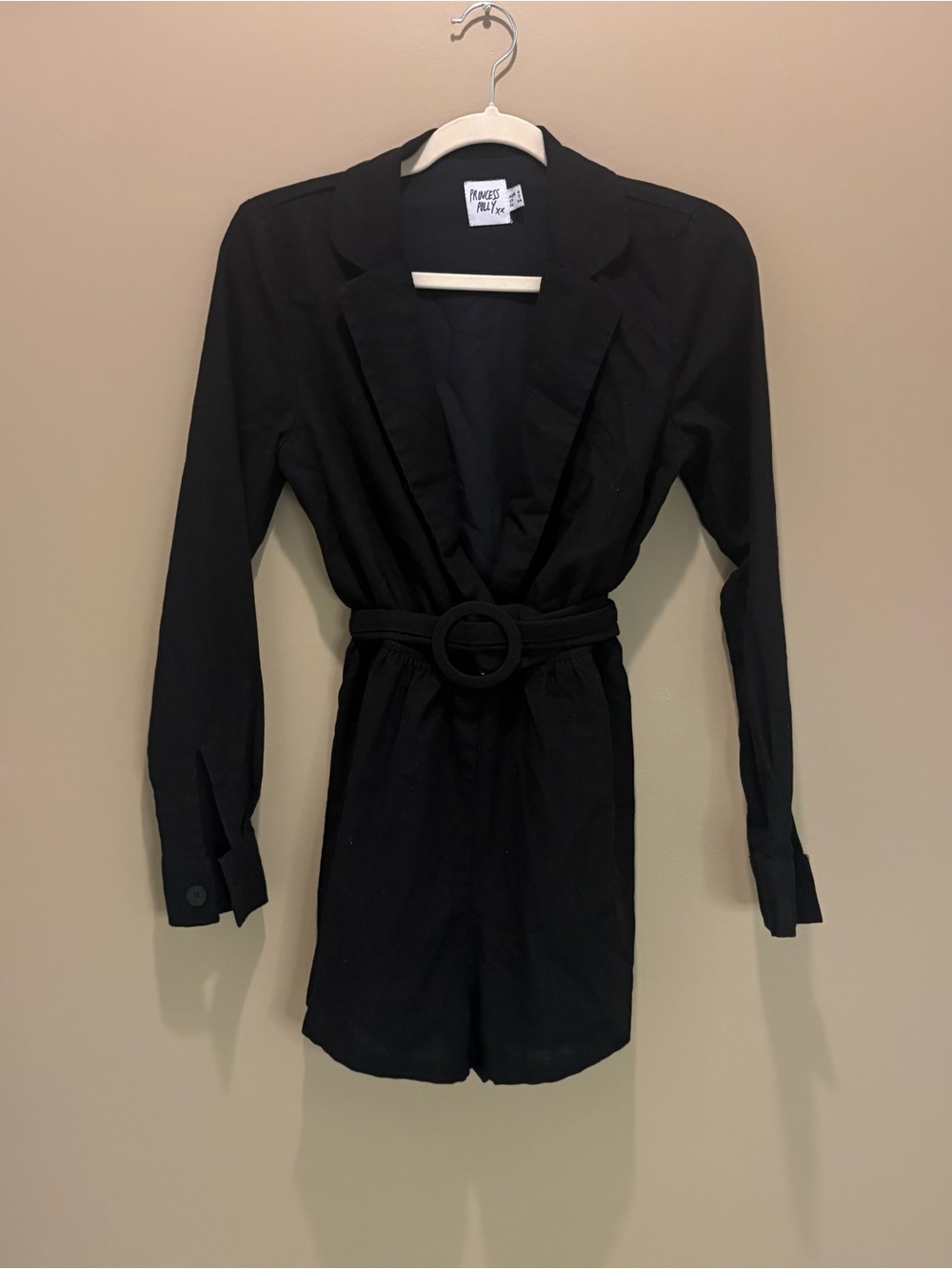 Princess Polly women’s size 2 blazer romper black linen